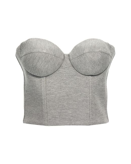GIUSEPPE DI MORABITO Gray Top Cropped Bustier