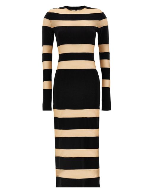 Norma Kamali Black 'Spliced' Dress