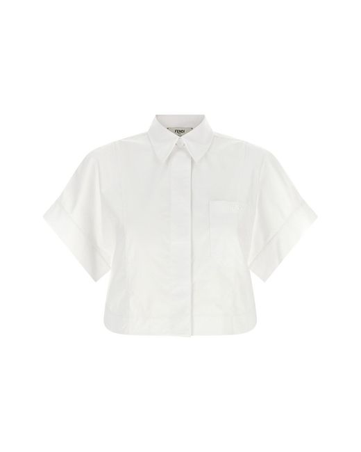 Fendi White Maxi Button Shirt