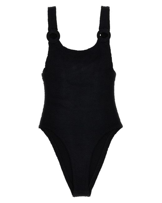 Hunza G Black Einteiliger Badeanzug "Domino Swim"