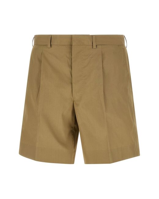 Prada Green Poplin Bermuda Shorts for men