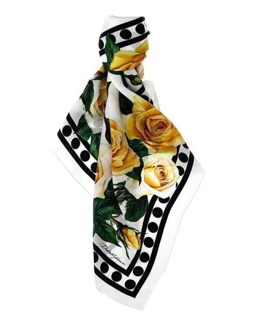 Foulard 'Rose Gialle' di Dolce & Gabbana in Metallic