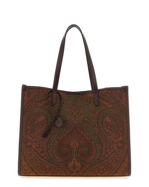 Etro Brown 'love Trotter' Large Shopping Bag