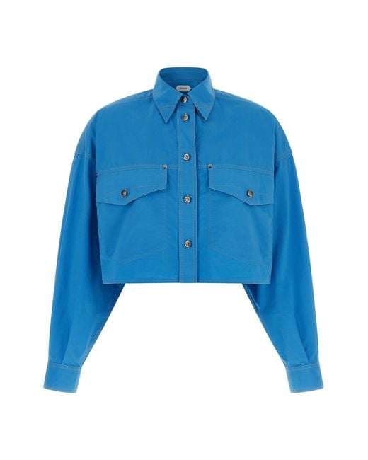 Versace Blue 'medusa' Button Shirt
