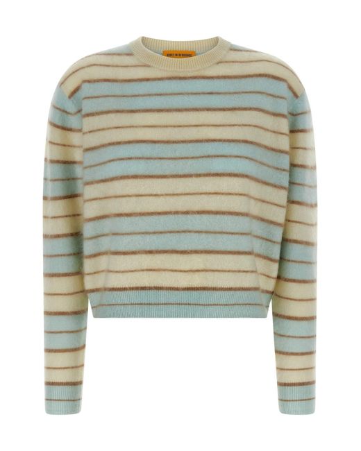 Guest In Residence Green 'grizzly Stripe Crew' Sweater