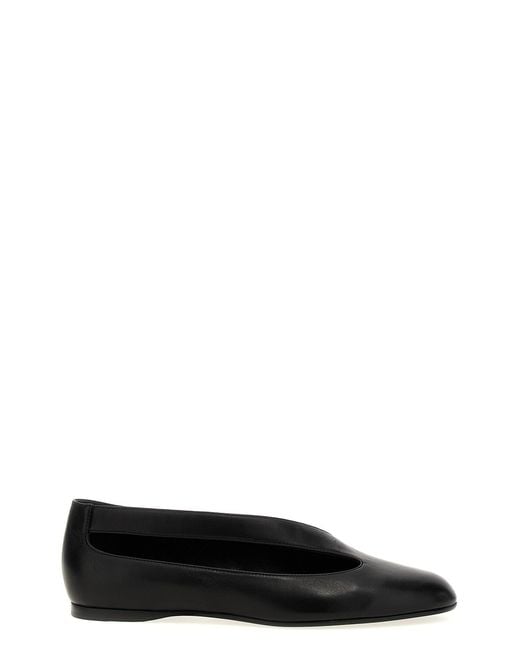 Khaite Black Diana Leather Ballet Flat