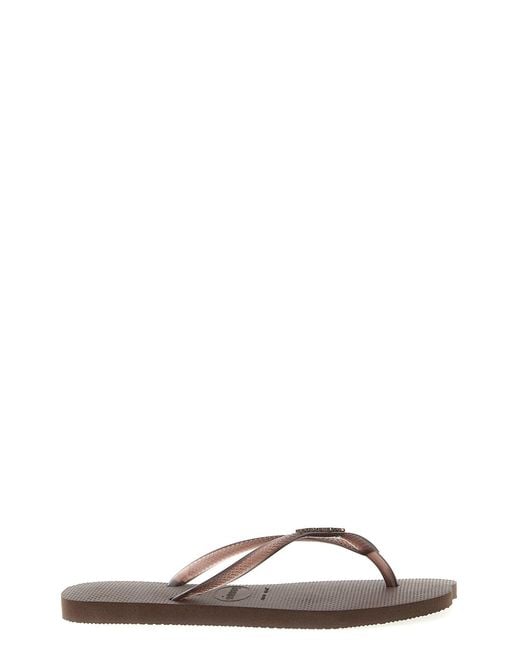 Havaianas Black 'new Slim Split' Thong Sandals