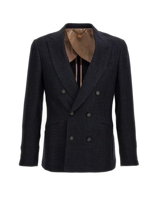 Maurizio Miri Black Doublebreasted Blazer Jacket for men