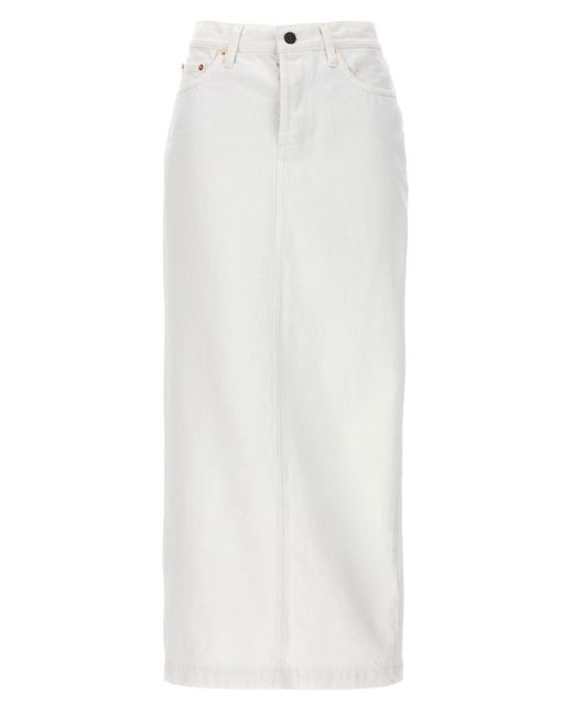 Wardrobe NYC White Denim Midi Skirt
