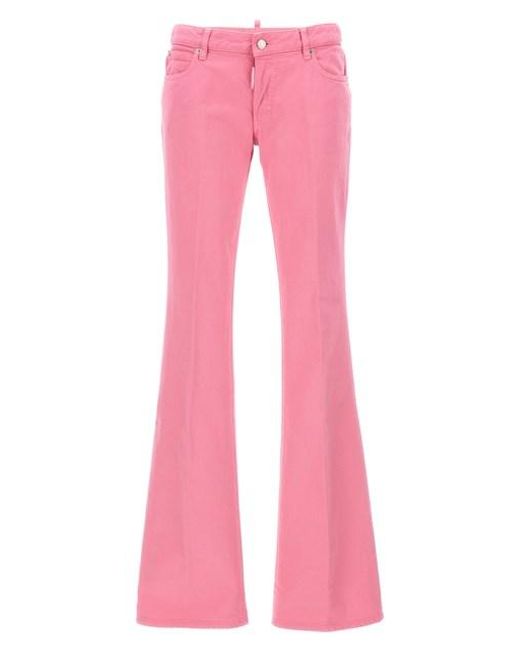 Jeans 'Medium waist flare' di DSquared² in Pink