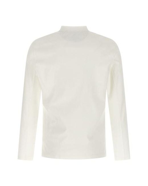 T-Shirt Collo Camino di Brunello Cucinelli in White da Uomo