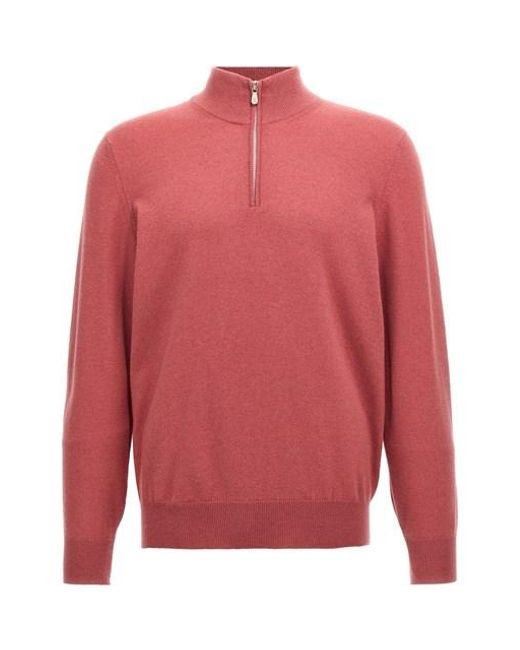 Brunello Cucinelli Pink Cashmere Sweater for men