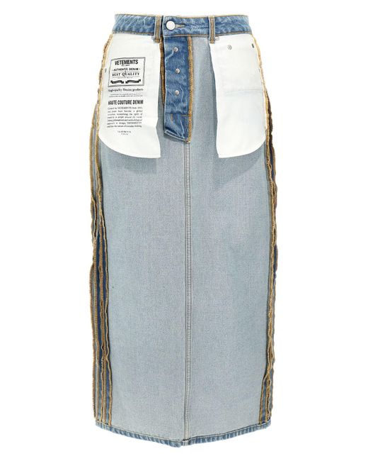 Vetements Gray 'Inside-Out' Skirt