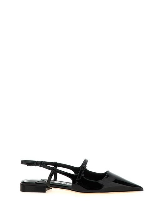 Jimmy Choo Black Pointed Toe Slingback Sandals