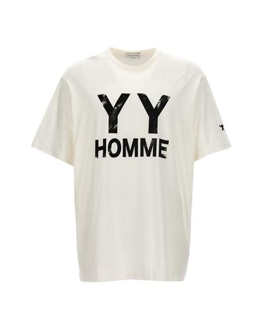 Yohji Yamamoto Gray Logo Print T-shirt for men