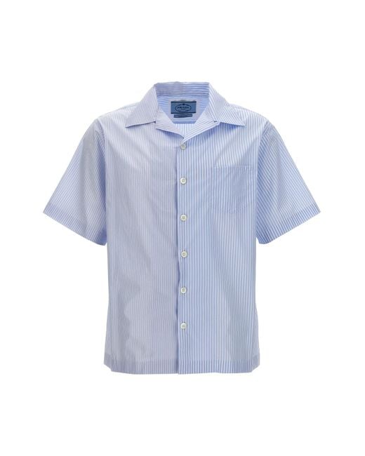 Prada Blue 'double Match' Shirt for men