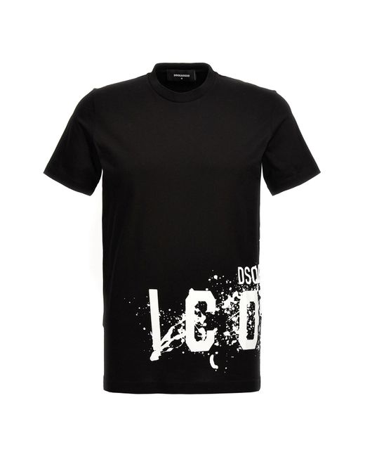 DSquared² Black 'icon Splash' T-shirt for men