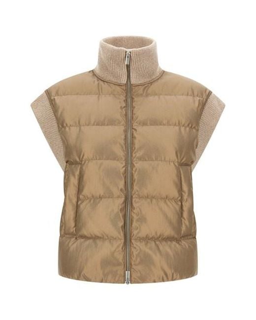 Peserico Brown Lurex Tricot Vest