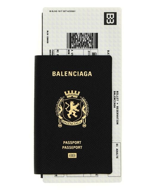 Balenciaga Black 'Passport Lungo 1 Biglietto' Wallet for men