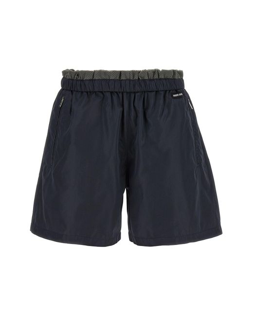 Miu Miu Blue Bermuda-Shorts Aus Seide