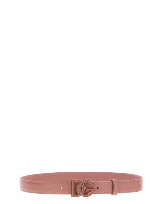 Dolce & Gabbana Pink Logo Belt