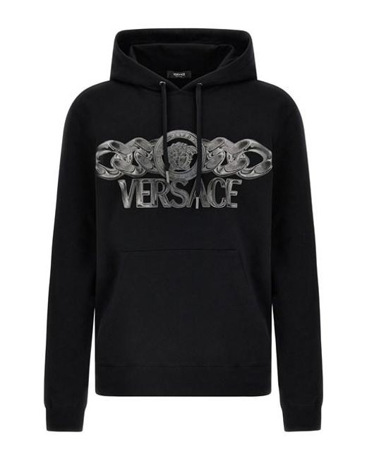 Versace Black Logo Print Sweatshirt for men