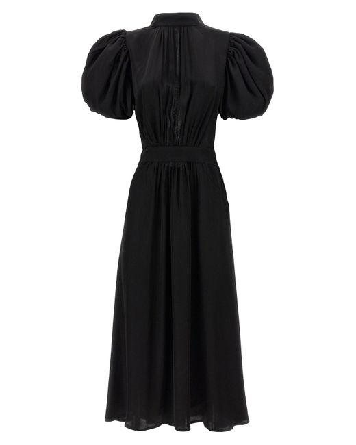ROTATE BIRGER CHRISTENSEN Black Kleid "Puff Sleeve Midi"