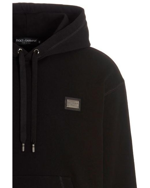 Felpa con cappuccio 'DG Essential' di Dolce & Gabbana in Black da Uomo