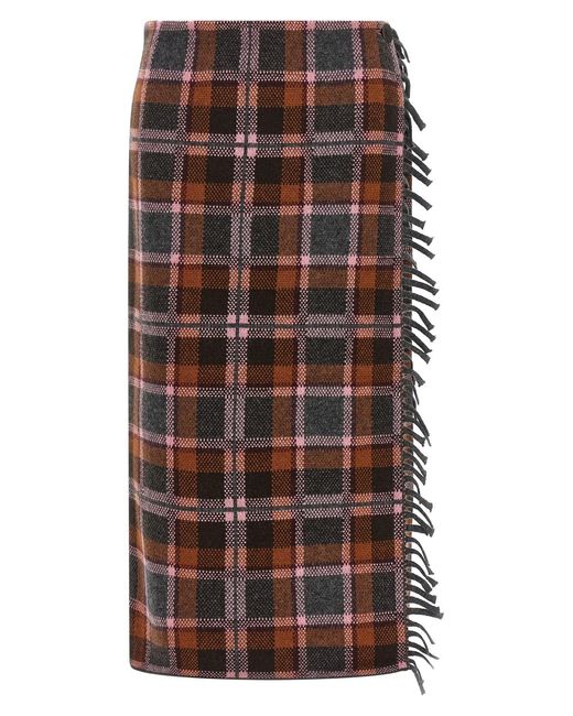 Guest In Residence Brown 'tartan Wrap' Skirt