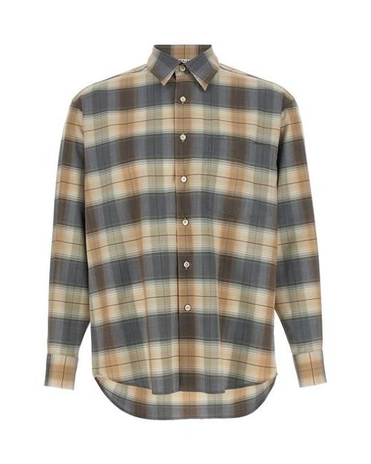 Camicia Check di Auralee in Gray da Uomo