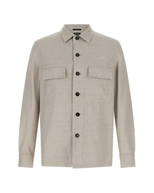 Zegna Natural 'crossover' Overshirt for men