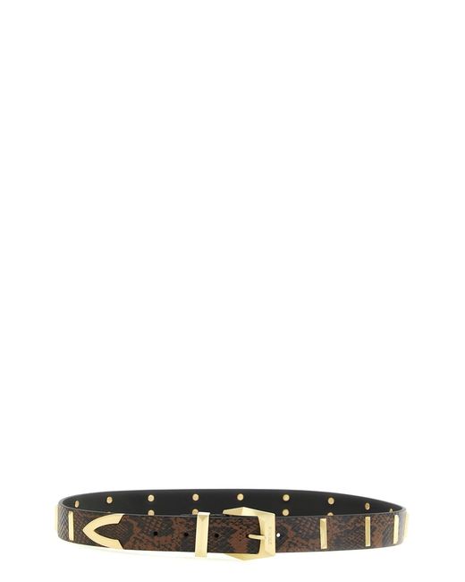 Pinko Black Python Print Belt