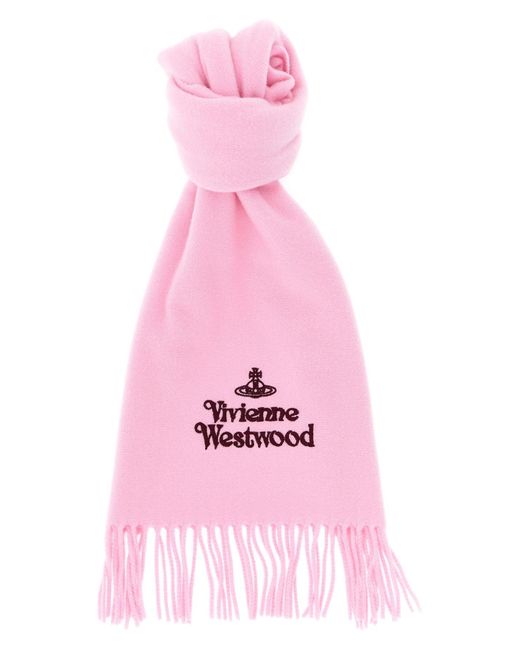 Vivienne Westwood Pink Embroidered Scarves And Foulards
