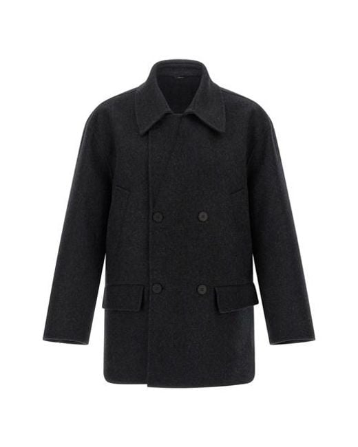 Fendi Black Felt Wool Coat for men