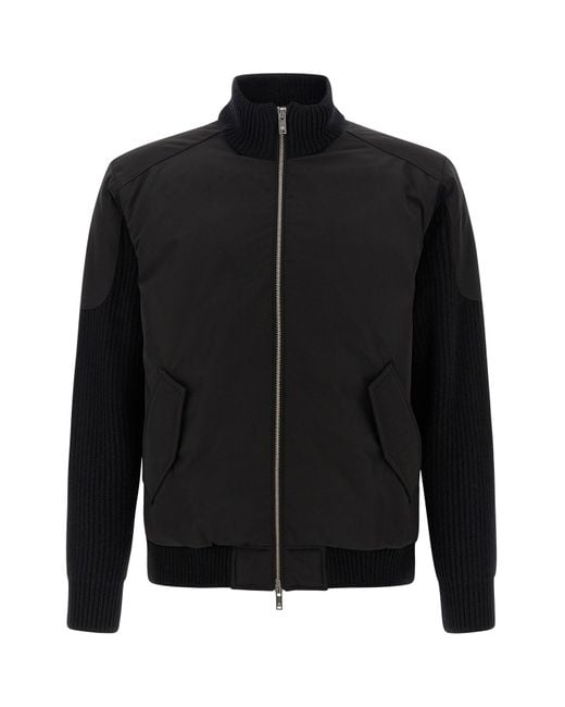 Moose Knuckles Bomberjacke "Magnus Knit Hybrid" in Black für Herren