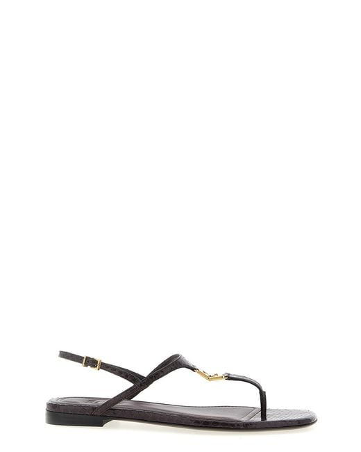 Fendi Black ' Ffold' Sandals