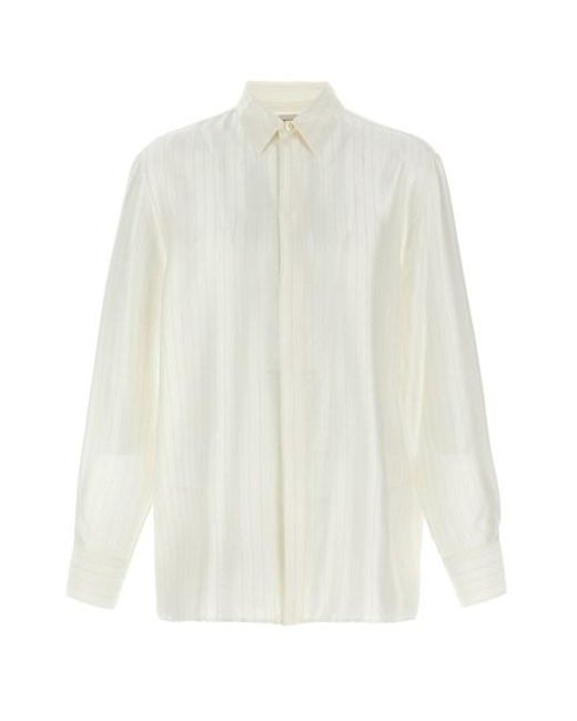Camicia Righe di Saint Laurent in White da Uomo