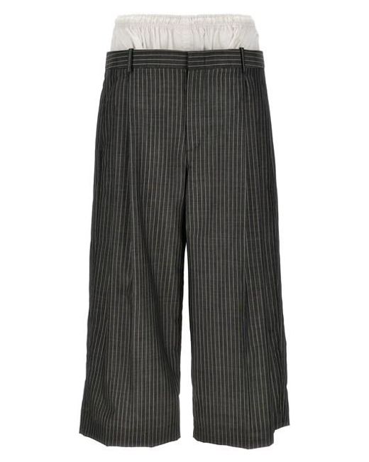 Hed Mayner Gray Cool Wool Trousers for men