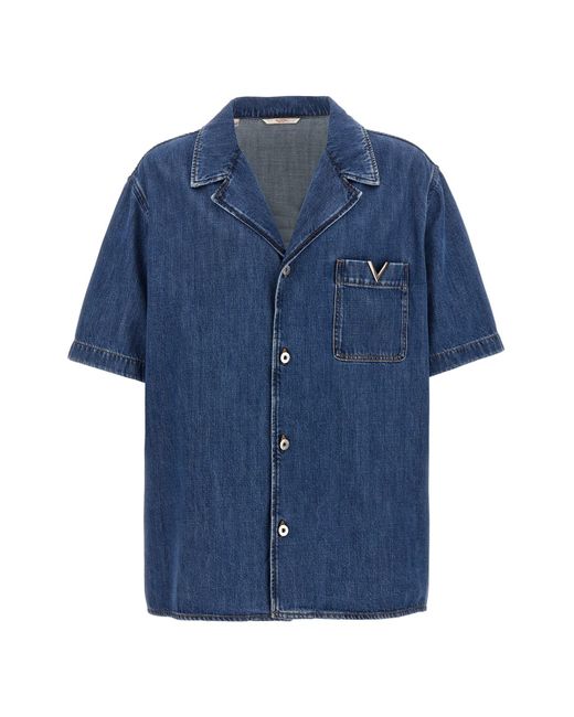 Valentino Garavani Blue 'v Detail' Shirt for men