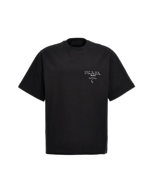 Prada Logo T-Shirt in Black für Herren