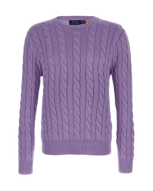 Polo Ralph Lauren Purple Cotton Braided Sweater for men