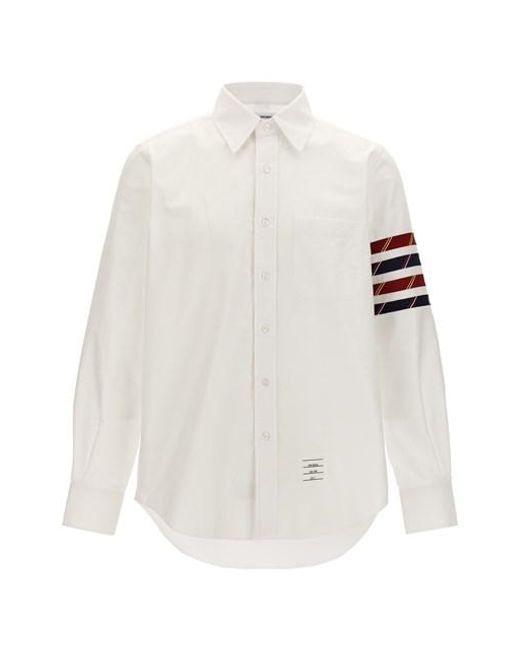 Camicia '4 Bar' di Thom Browne in White da Uomo