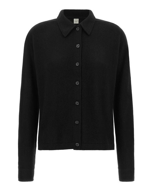 Totême Black Cashmere Shirt