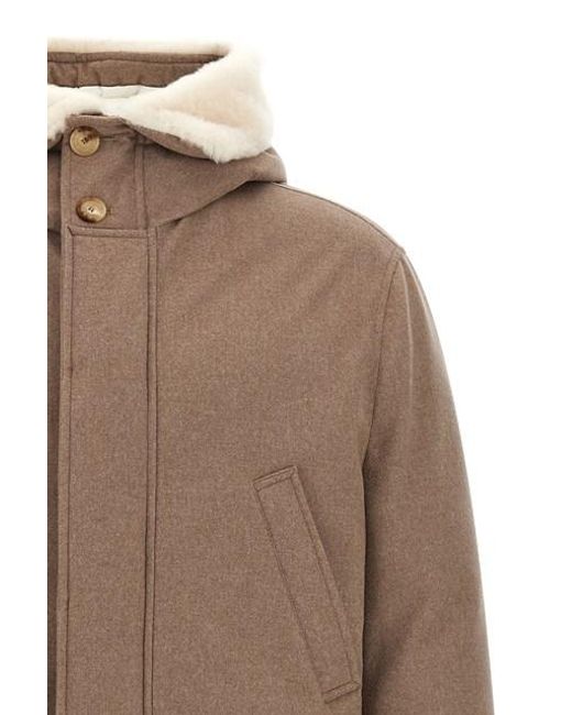 Piumino Flanella di Brunello Cucinelli in Brown da Uomo