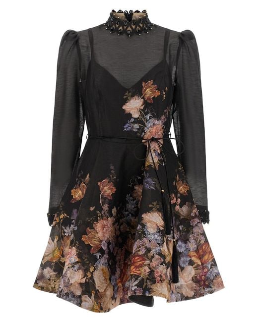 Zimmermann Black 'vaillant Embellish' Dress