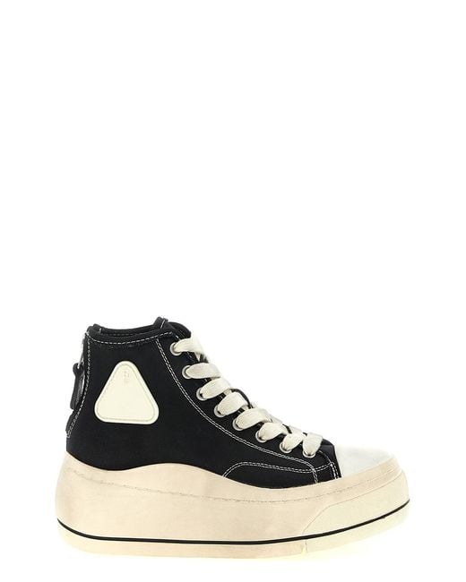 R13 Black 'hi Top' Sneakers