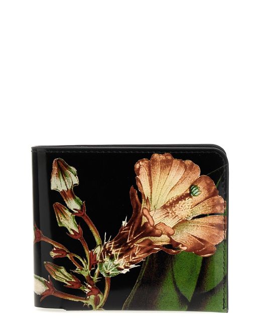 Dries Van Noten Black Floral Print Wallet for men