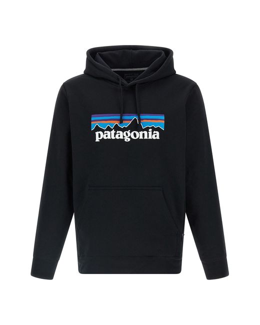 Patagonia Black 'p-6 Logo Uprisal' Hoodie for men