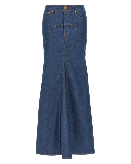 Zimmermann Blue Maxi Denim Skirt