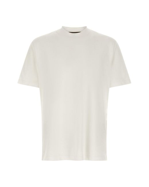 Brioni White Logo Embroidery T-shirt for men